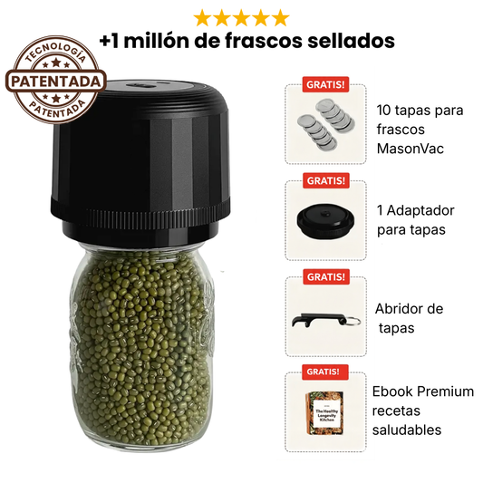 MasonVac™ – Mantén tus alimentos frescos por días, sin esfuerzo.