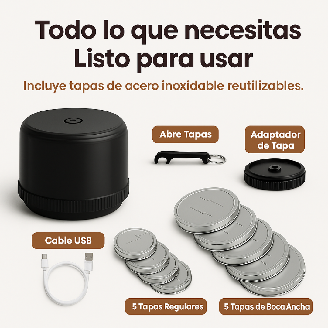 MasonVac™ – Mantén tus alimentos frescos por días, sin esfuerzo.