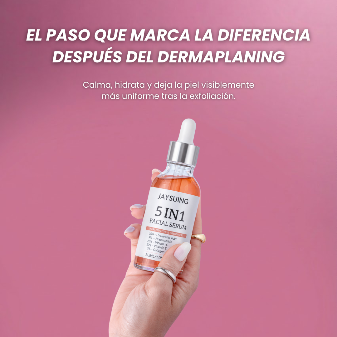 Suero Facial 5-en-1 Post-Dermaplaning – Anti-Envejecimiento y Reparador
